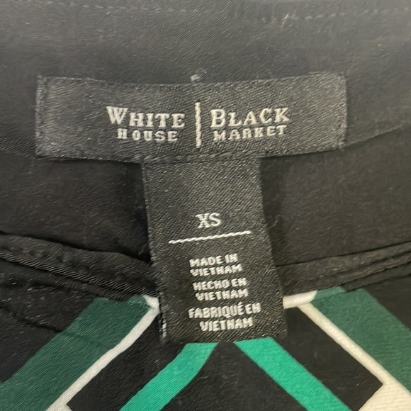 White House Black Market Black, Green and white‎ dress - Picture 2 of 5